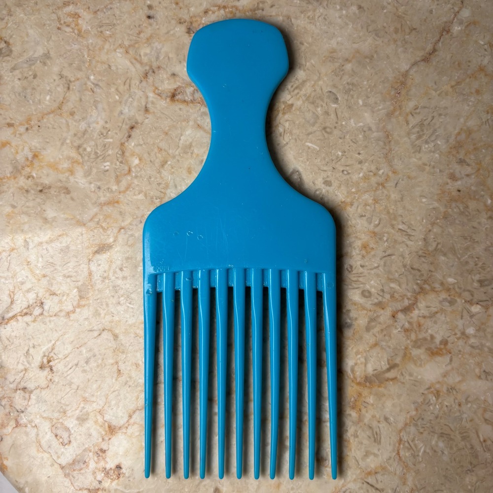 Goody Hair Pick OS Blue Vintage Plastic Wide Tooth Detangling Lift Comb USA